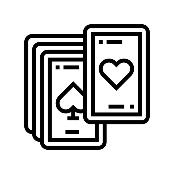 Jugar cartas mens línea de ocio icono vector ilustración — Vector de stock