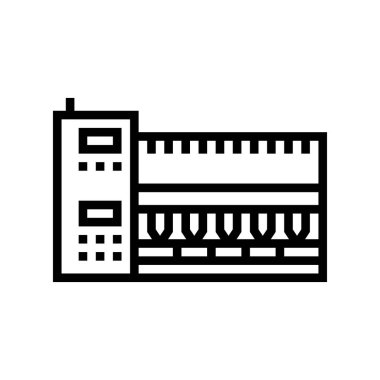 Pamuk tekstil üretimi endüstriyel makine hattı ikon vektör çizimi