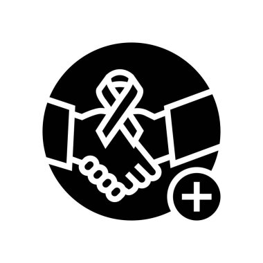 destekleyici dermato-onkoloji programı glyph vektör çizimi