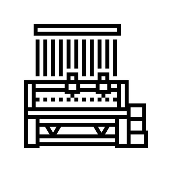 Silk production machine line icon vector illustration — Stock Vector