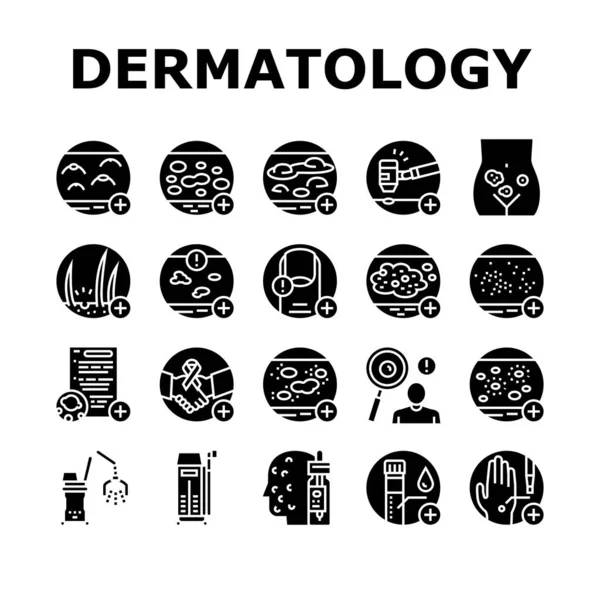 Dermatología Problema Colección Iconos Set Vector — Vector de stock