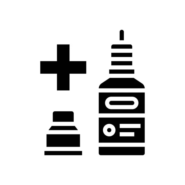 Nasal atau eye drops homeopathy glyph icon vector illustration - Stok Vektor