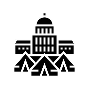 Hükümet mülteci kampı sembolü çizimi yapıyor