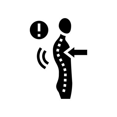 Kyphosis hastalığı sembolü vektör illüstrasyonuName