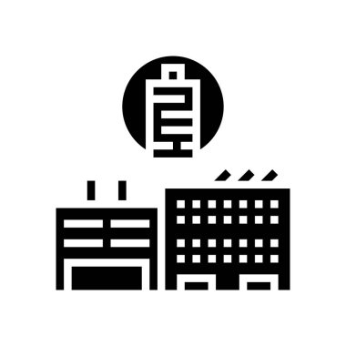 Fabrika üretim tekstil sembolü vektör illüstrasyonu