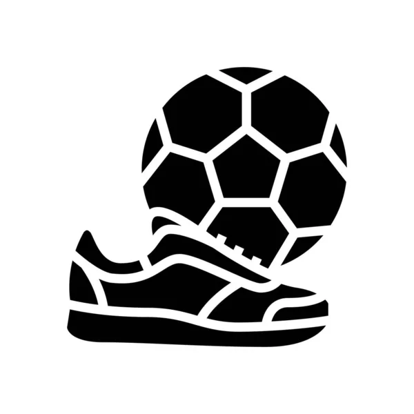 Fußball spielen Männer Freizeit Glyphen Symbol Vektor Illustration — Stockvektor