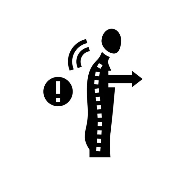 Slouch scoliosis glyph图标矢量插图 — 图库矢量图片