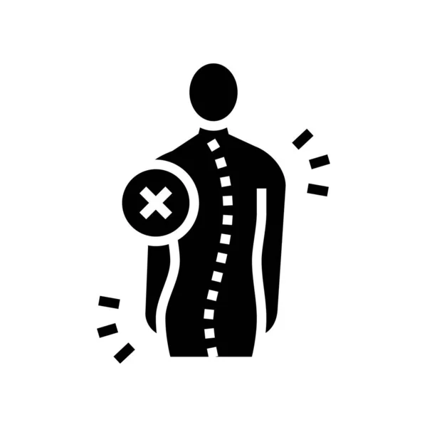 Dyopathic scoliosis glyph icon vector illustration — 스톡 벡터