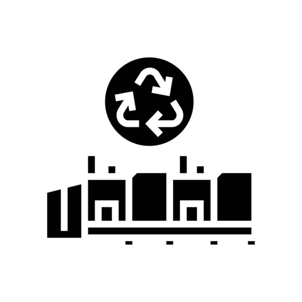 Recycling textile machine glyph icon vector illustration — Stock Vector