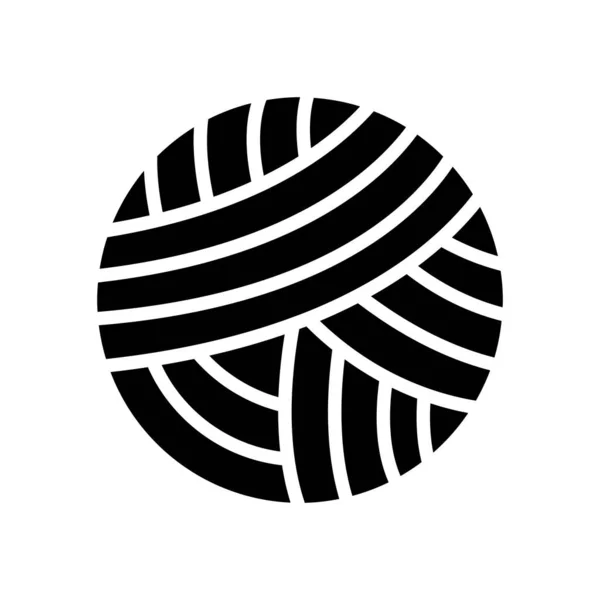 Bola de punto icono de glifo textil ilustración vectorial — Archivo Imágenes Vectoriales