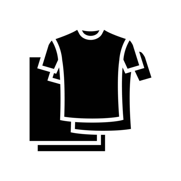 T-shirt textil kläder glyf ikon vektor illustration — Stock vektor
