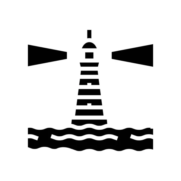 Contêineres carregando no navio na ilustração do vetor do ícone do glifo do porto —  Vetores de Stock