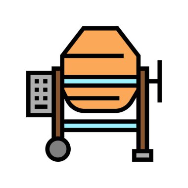 beton üretim karıştırıcı renk vektör illüstrasyonu