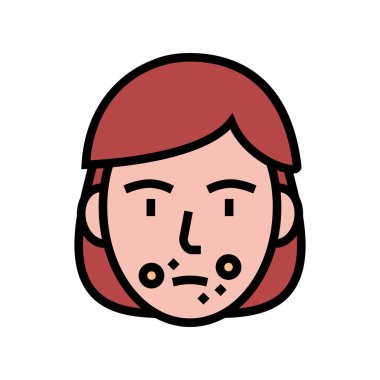 Uçuk hastalığı renk ikonu vektör illüstrasyonu