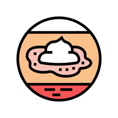 Tıbbi krem egzama renk ikonu vektör illüstrasyonunu tedavi eder