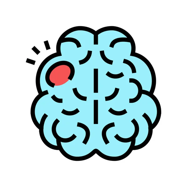 Accident vasculaire cérébral maladie couleur icône vectoriel illustration — Image vectorielle
