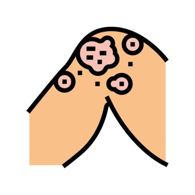 atopic dermatitis renk ikonu vektör illüstrasyonu
