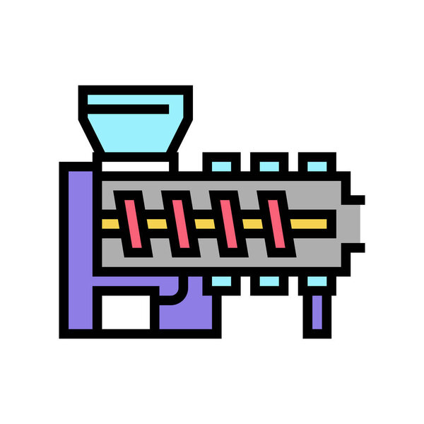 hot melt extrusion pharmaceutical production color icon vector illustration