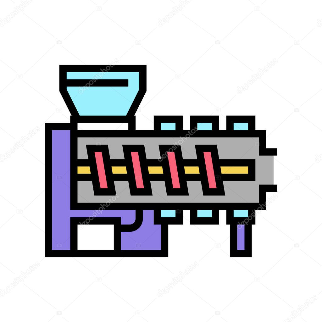 hot melt extrusion pharmaceutical production color icon vector illustration