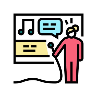karaoke boş zaman renk ikonu vektör illüstrasyonu