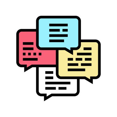 sohbet ve sohbet boş zaman renk ikonu vektör çizimi