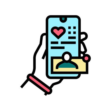 Sosyal ağ boş zaman renk vektör illüstrasyonu