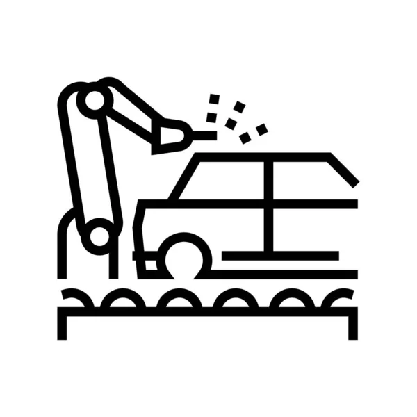 Welding car conveyor line icon vector illustration — Stock Vector