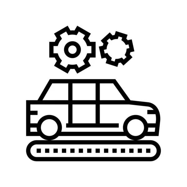 Fabricación de coche línea icono vector ilustración — Vector de stock