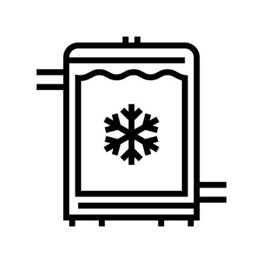 Buzdolabı peyniri üretim hattı ikon vektör çizimi