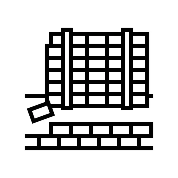 Pflasterplatten Betonlinie Symbol Vektor Illustration — Stockvektor