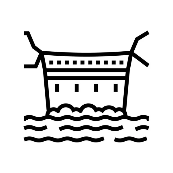 Barrage béton ligne icône vectoriel illustration — Image vectorielle