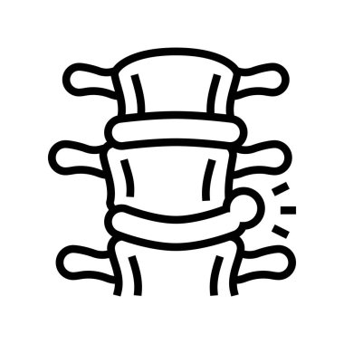 spinal fıtık hastalığı çizgisi ikon vektör çizimi