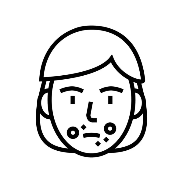 Línea de la enfermedad del herpes icono vector ilustración — Vector de stock