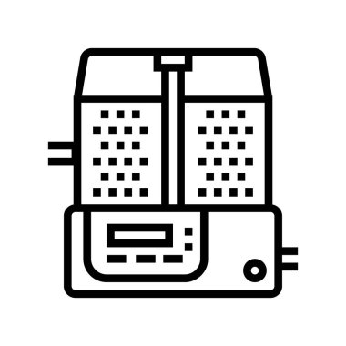 Eczacılık üretim hattı ikon vektör illüstrasyonunun karıştırılması