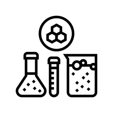 Kimyasal substrat farmasötik üretim hattı ikon vektör çizimi