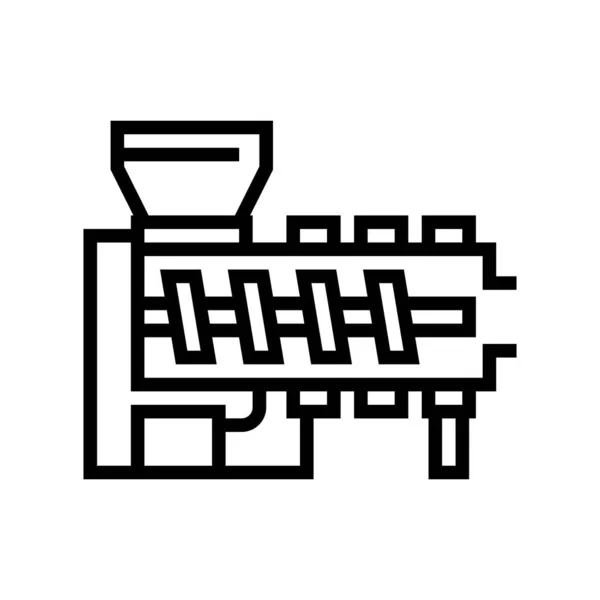 Illustrazione vettoriale dell'icona della linea di produzione farmaceutica dell'estrusione della colata calda — Vettoriale Stock