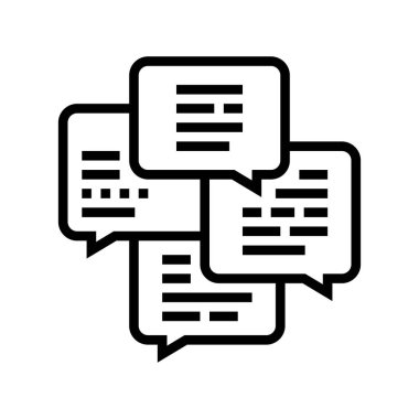 sohbet ve sohbet boş çizgi ikon vektör illüstrasyonu