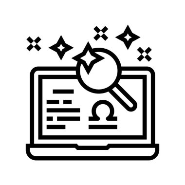 yıldız falı boş çizgi vektör çizimi