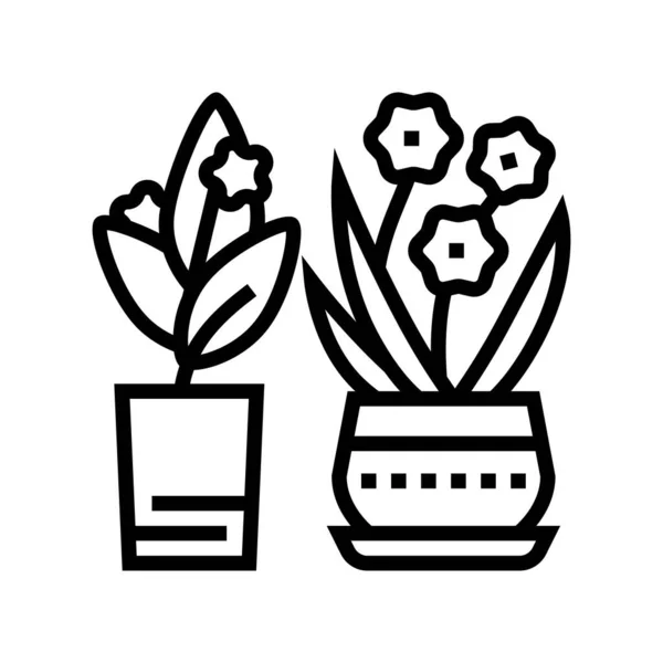 Flores línea de ocio icono vector ilustración — Vector de stock