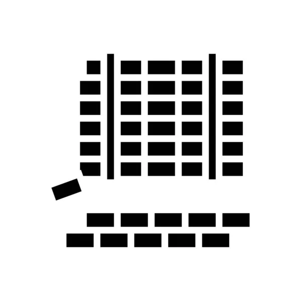 Pflasterplatten Betonglyphe Symbol Vektor Illustration — Stockvektor