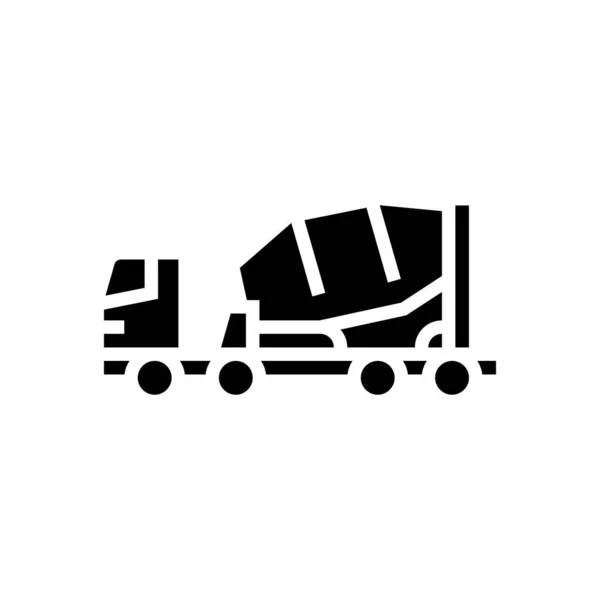 LKW beton transport glyph icon vektor illustration — Stockvektor