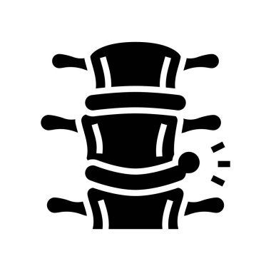 spinal fıtık hastalığı glyph ikon vektör çizimi