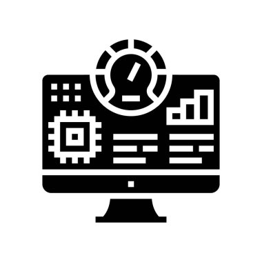 test yarı iletken imalat glyph ikon vektör çizimi