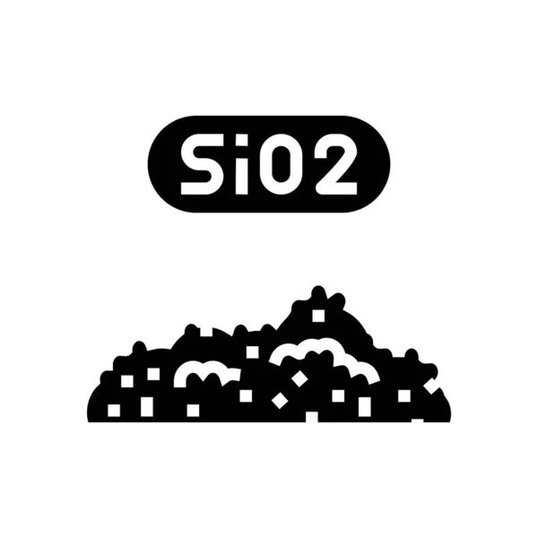 Sio2 semiconductor manufacturing glyph icon vector illustration — Stock Vector