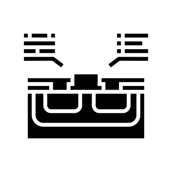 Caratteristiche illustrazione vettoriale icona glyph semiconduttore — Vettoriale Stock