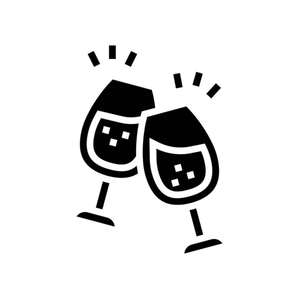 Wein Freizeit Glyphen Symbol Vektor Illustration — Stockvektor