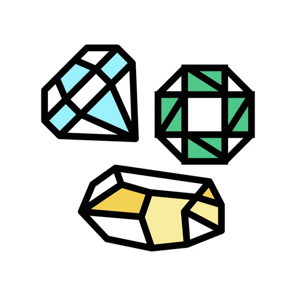 Diamantes jogo móvel moeda cor ícone vetor ilustração — Vetor de Stock