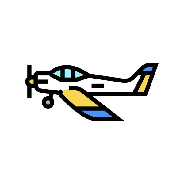 Uçak uçuş okulu renk ikonu vektör illüstrasyonu — Stok Vektör