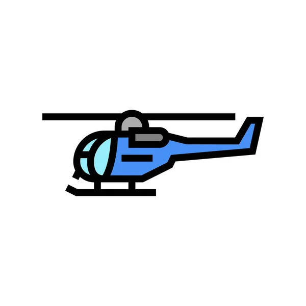 Helikopterflug Schule Farbe Symbol Vektor Illustration — Stockvektor