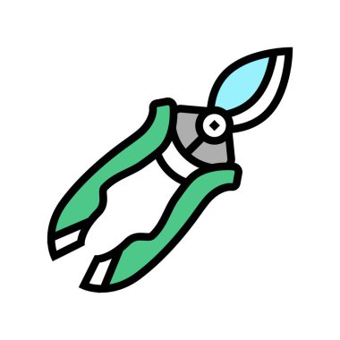 ev bitkisi dalı renk ikonu çizimi için secateurs